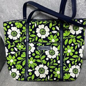Vera Bradley Floral Tote - Green and White
